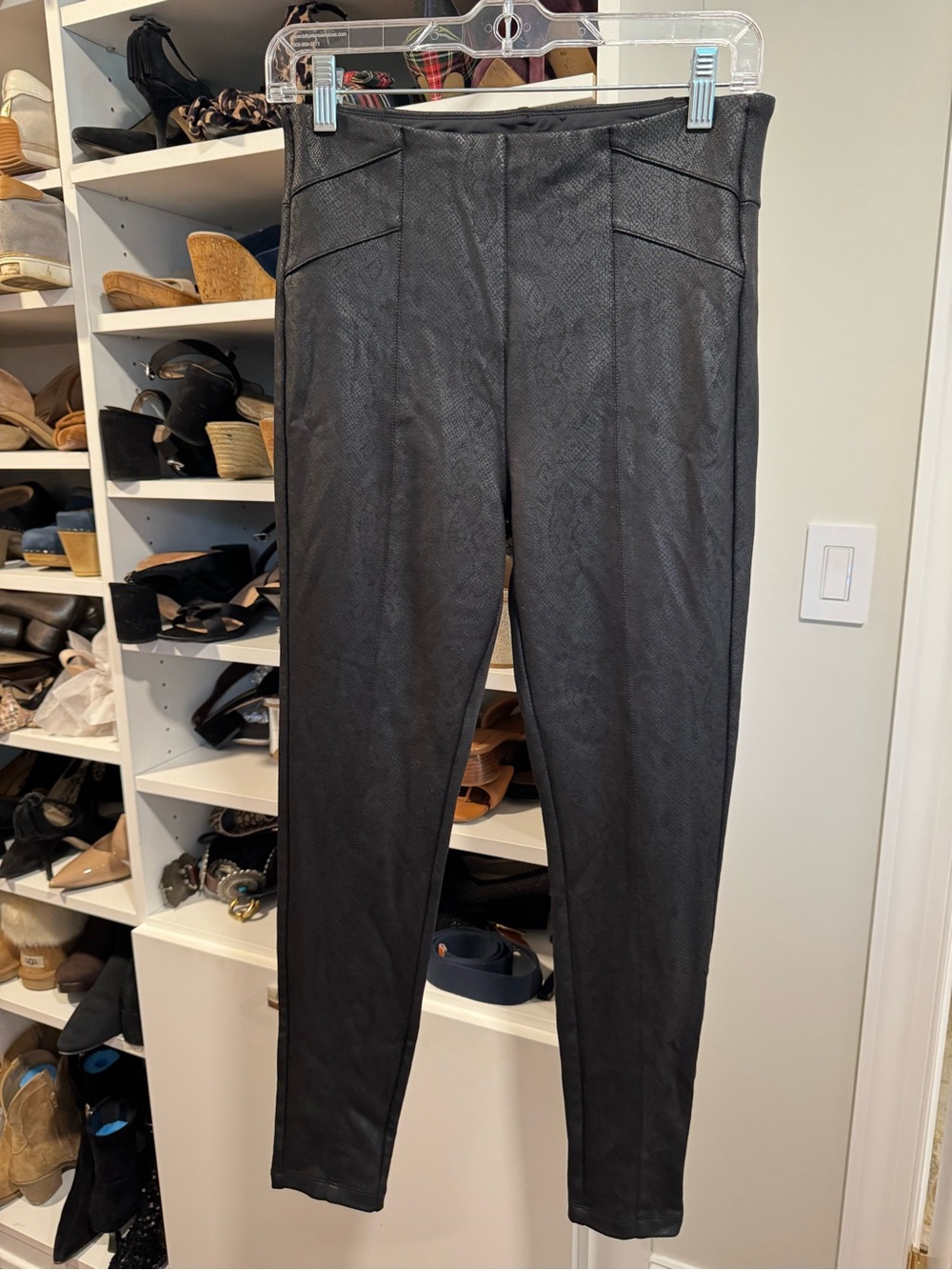 Liverpool Los Angeles Faux-Leather Leggings (Subtle Snake Print)
